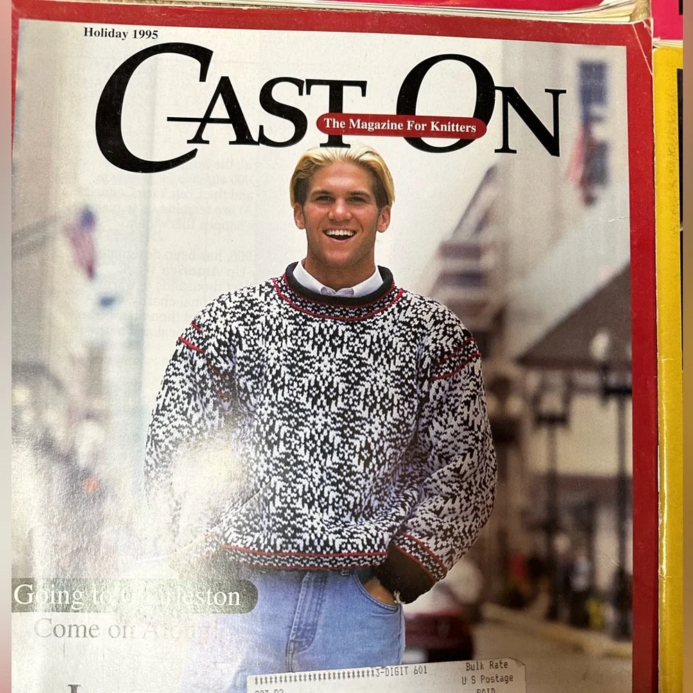Cast On 1995 knitting and crochet magazine lot of 6